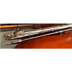 LOT OF ASSORTED FISHING RODS & REELS