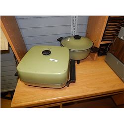 RETRO ELECTRIC FRYING PAN & POT -  BOTH WITH CORDS