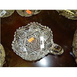 PIN WHEEL CRYSTAL DISH WITH HANDLE