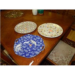 CHINTZ PLATES - 3 TOTAL (one has hairline crack)