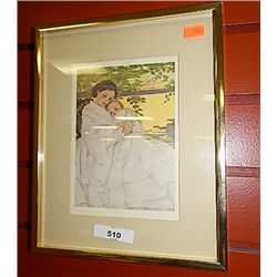 FRAMED PICTURE - LADY AND BABY