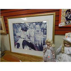 FRAMED PRINT - LADY ON THE LAKE