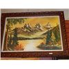 Image 1 : FRAMED OIL PICTURE - LAKE