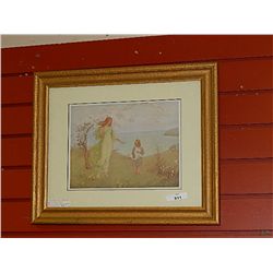 FRAMED VINTAGE PICTURE- A UNION OF SPRING - T. MILLER DON