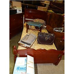 SINGLE BED FRAME AND BOX SPRING - NO MATTRESS