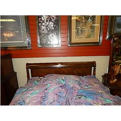 VINTAGE MAHOGANY HEAD BOARD - DOUBLE