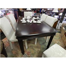 MAHOGANY DINING TABLE AND 1 LEAF - SHOW ROOM MODEL