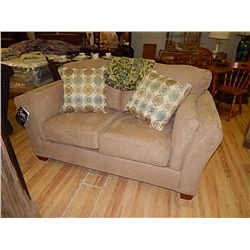 MICRO FIBRE LOVE SEAT - NEW  - BEIGE