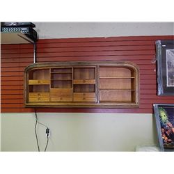 VINTAGE SOLID WOOD WALL INSERT SHELVING UNIT - WITH HIDDEN DOOR TO EXPOSE WALL SAFE OR???