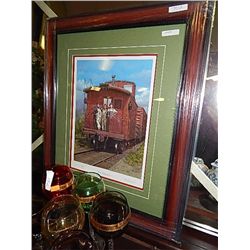 FRAMED LIMITED EDITON PRINT -"THREE RAILROADERS - MAX JACQUIARD