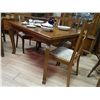 Image 3 : BELGUIM OAK DINING TABLE - DOUBLE DRAWER LEAFS - SOLID WOOD - AND 6 CHAIRS