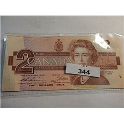BANK NOTE - CANADIAN $2 BILL - SHIPPING IN CANADA ONLY