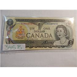 BANK NOTE - CANADIAN $1 BILL - SHIPPING IN CANADA ONLY