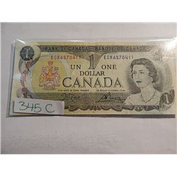 BANK NOTE - CANADIAN $1 BILL - SHIPPING IN CANADA ONLY