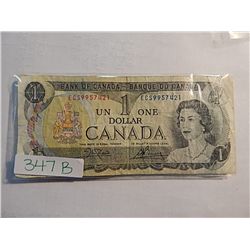 BANK NOTE - CANADIAN $1 BILL - SHIPPING IN CANADA ONLY