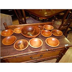 WOOD SALAD BOWL SET - 11PC
