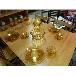 AMBER GLASS DISH SET - 32 PC