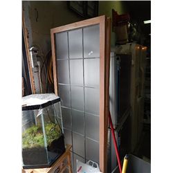 WOOD FRAMED LEADED GLASS DOOR