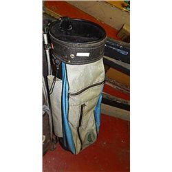 GOLF BAG AND CLUBS - BLUE & GREY