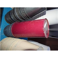 STACK OF METAL PLANT POTS - RED