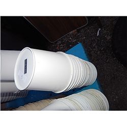 STACK OF METAL PLANT POTS - WHITE