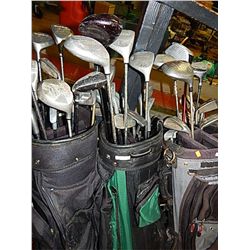 GOLF BAG AND CLUBS - BLACK & GREEN