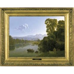 JOHANN JAKOB BIEDERMANN (1763-1830) M ANSICHT DER STADT OLTEN AN DER AARE VON DER KLOS AUS Öl auf...