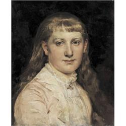 ALBERT ANKER (1831-1910) M BILDNIS HELEN FÜRI Öl auf Leinwand Rechts signiert 47 x 39 cm Schätzun...