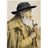 Image 1 : ALBERT ANKER (1831-1910) M ALTER BAUER MIT PFEIFE Aquarell auf Papier Unten links signiert und da...