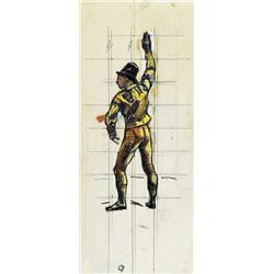 FERDINAND HODLER (1853-1918) M STUDIE ZUR EINMÜTIGKEIT Bleistift, Gouache und Öl auf Papier Unten...