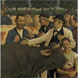 ERNST WÜRTENBERGER (1868-1934) M DER KUHHANDEL Öl auf Leinwand Unten links monogrammiert und dati...