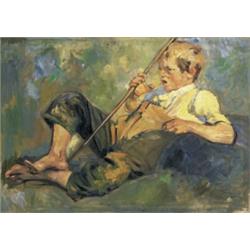 CARL AUGUST LINER (1871-1946) M HÜETERBUEB Öl auf Leinwand Unten links signiert 70 x 100 cm Gemal...