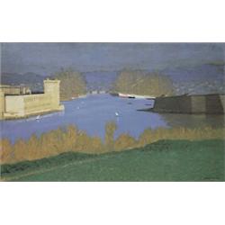 FÉLIX VALLOTTON (1865-1925) M LE PORT DE MARSEILLE Öl auf Karton Unten rechts signiert und datier...