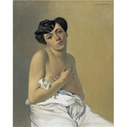 FÉLIX VALLOTTON (1865-1925) M FEMME AU PANTALON ROSE Öl auf Leinwand Oben rechts signiert und dat...