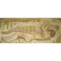 FERDINAND HODLER (1853-1918) M DIE LIEBE Öl auf Leinwand Unten rechts signiert 65,5 x 155 cm Gema...