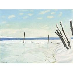 ADOLF DIETRICH (1877-1957) M WINTER AM UNTERSEE Öl auf Karton Unten links signiert und datiert 19...