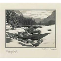 ALBERT STEINER (1877-1965) M SKILÄUFER AM PIZ PALÜ Silbergelatineabzug Unten rechts signiert, unt...