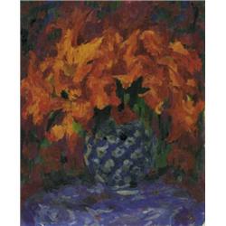 GIOVANNI GIACOMETTI (1868-1933) M BLUMENSTILLEBEN Öl auf Leinwand Unten rechts monogrammiert und ...