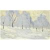 Image 1 : SIGISMUND RIGHINI (1870-1937) M BERGSTRASSE (BÄUME IM WINTER) Öl auf Karton Rückseitig monogrammi...