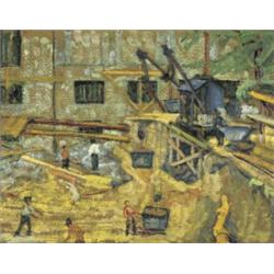 SIGISMUND RIGHINI (1870-1937) M KUNSTHAUS - ERWEITERUNGSBAU Öl auf Karton Rückseitig betitelt und...