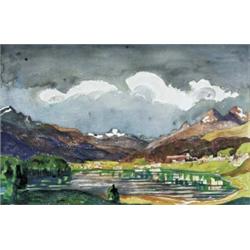 GIOVANNI GIACOMETTI (1868-1933) M SILVAPLANERSEE Bleistift und Aquarell auf Papier Rückseitig Bes...