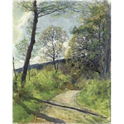 PAUL ROBERT (1851-1923) M WALDRAND IM FRÜHLING Öl auf Leinwand Unten rechts signiert 41 x 32 cm S...