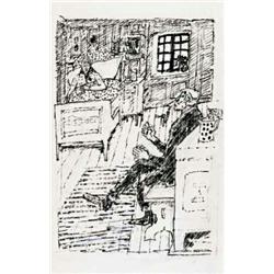 ALOIS CARIGIET (1902-1985) M MAMA IN ANGUOSCHA E PISSER Bleistift und Tusche auf Papier 22 x 14 c...