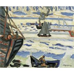 MAX GUBLER (1898-1973) M VENEDIG Öl auf Leinwand Unten rechts signiert und datiert '49 50 x 61 cm...
