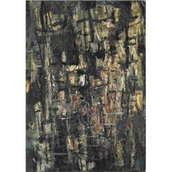 WILFRID MOSER (1914-1997) M NOIR, GRIS, ROUGE Öl auf Leinwand Unten rechts signiert und datiert '...