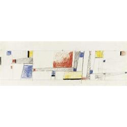 FRITZ GLARNER (1899-1972) M STUDIE ZUM RELATIONAL PAINTING NO. 98 Bleistift, Farbstift, Kohle und...