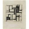 Image 1 : FRITZ GLARNER (1899-1972) M KOMPOSITION Kohle auf Papier Unten rechts monogrammiert und datiert 1...