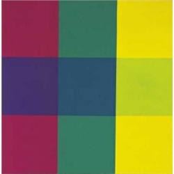 Richard Paul Lohse (1902-1988) M DURCHDRINGUNG VON MAGENTA, BLAUGRÜN, GELB DURCH BLAUE HORIZONTE ...
