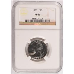 1957 WASHINGTON QUARTER, NGC PROOF-66  SUPER!