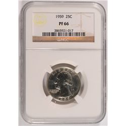 1959 WASHINGTON QUARTER, NGC PROOF-66  SUPER!